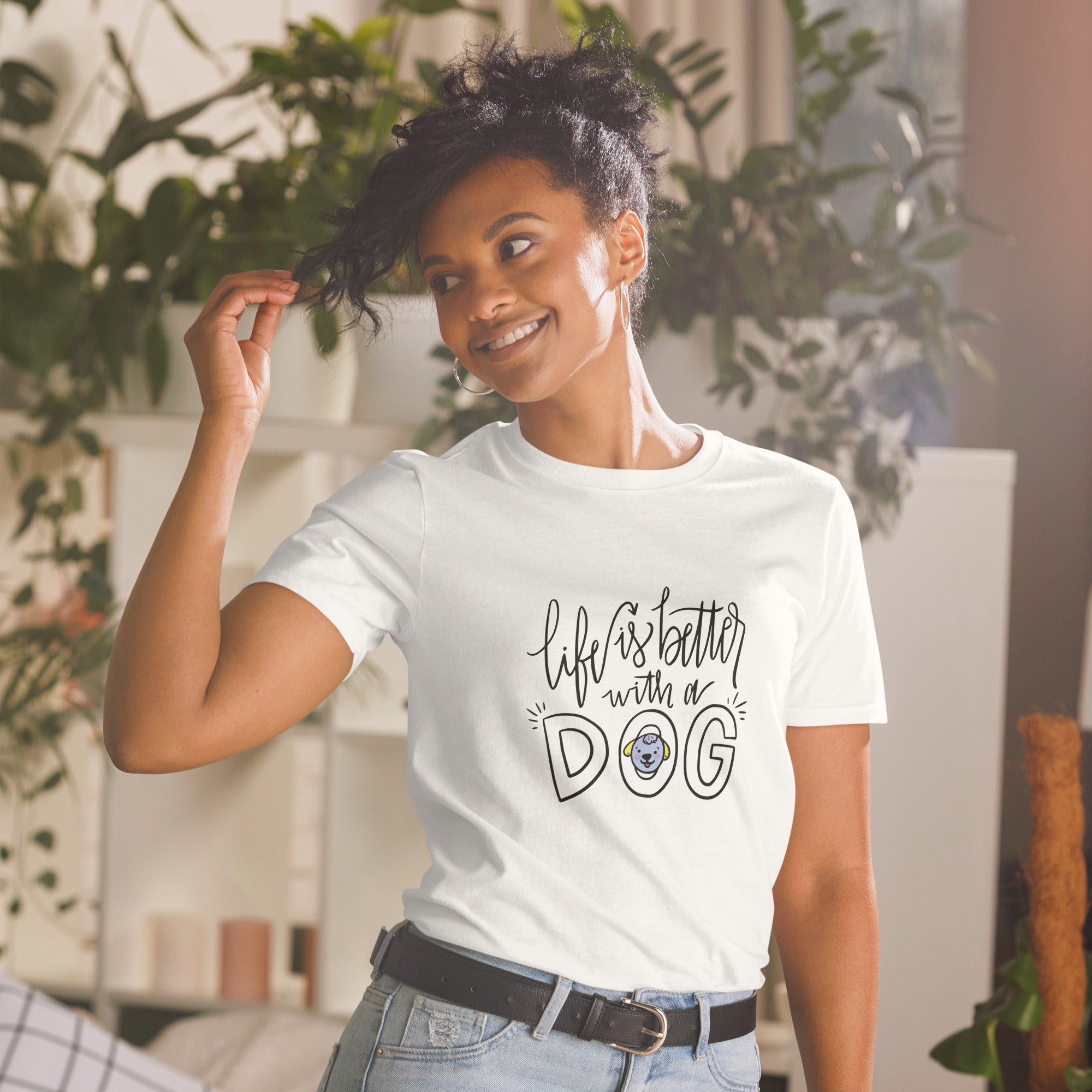 T-shirt "Life is better with a dog" pour les amoureux des chiens